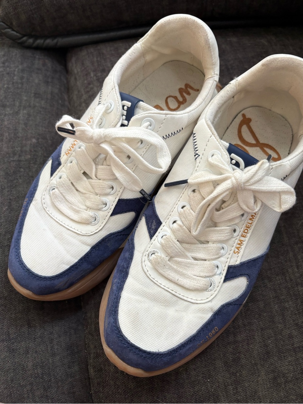 Sam Edelman Layla Sneakers- White and Navy